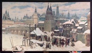 Moscou au 17e siècle, le pont de tous les Saints - Apollinari Mikhailovich Vasnetsov