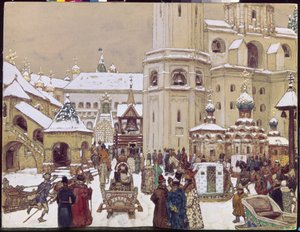 Place Ivan le Grand dans le Kremlin, au 17e siècle - Apollinari Mikhailovich Vasnetsov