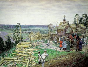 La fondation du Kremlin de Moscou, 1156, 1917 - Appolinari Mikhaylovich Vasnetsov