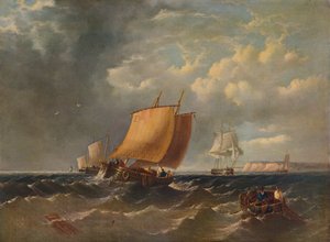 Un lougre de pêche au large du Kent, vers 1854, 1938