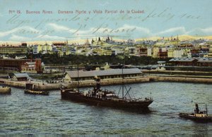 Dock nord et vue partielle de la ville, Buenos Aires, Argentine