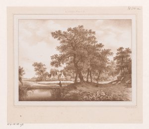 Vue sur un chemin de campagne et un fossé - Arie Ketting de Koningh