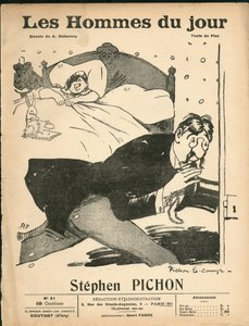 Couverture de "Les Hommes du jour", vers 1905 - Illustration par Aristide Delannoy (1874-1911) : Chambre - Marianne, Pichon Stephen (1857-1933) - Aristide Delannoy