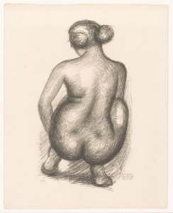 Femme accroupie de dos - Aristide Maillol (signed by artist)