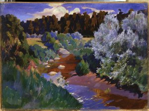 Paysage avec une rivière - Arkadij Aleksandrovic Rylov