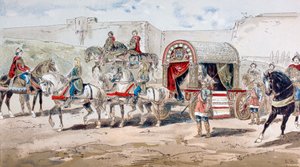 Un carrosse royal tiré par des chevaux du 9ème siècle, 1886 - Armand Jean Heins