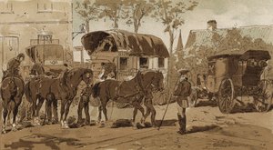 Voiture postale, voiture du service de courrier royal néerlandais et carrosse, Pays-Bas, XIXe siècle - Armand Jean Heins