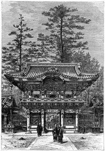 Portique du temple des Quatre Dragons Nikko Toshogu, Nikko, Japon, 1895 - Armand Kohl