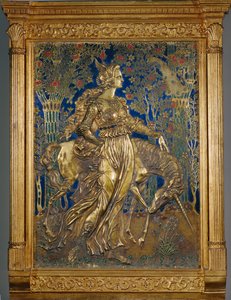 La princesse à la licorne (peinture sur cuivre)