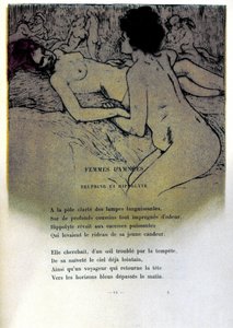 Illustration par Armand Rassenfosse (1862-1934) pour le poème "Femmes damnées" dans "Les fleurs du mal" de Charles Baudelaire (1821-1867) 1899 - Armand Rassenfosse