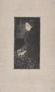 Femme assise avec chapeau à plumes c.1893