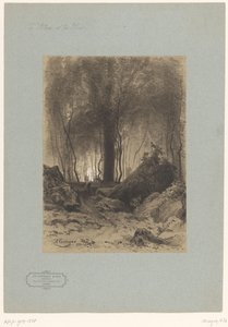 Paysage forestier avec rochers (Le village et les bois)