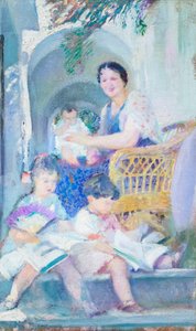 Famille sous les arches