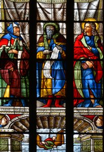 Jacob, Jonas et Saint Marc - Vitrail de la chapelle de Sainte Anne, par Arnaud de Moles, complété en 1513 - Cathédrale Sainte Marie d