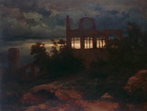 Ruine sous un ciel sombre - Arnold Böcklin