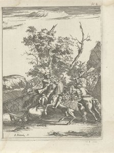 Combat de cavaliers - Arnold Houbraken