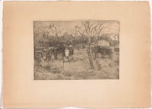 Prairie avec arbres et vaches - Arnold Koning