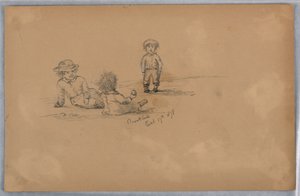 Esquisse de trois enfants - Arnold William Brunner
