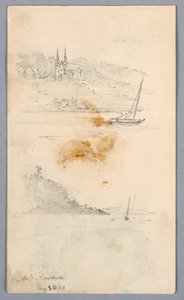 Deux Croquis de Voiliers à Saint-Laurent - Arnold William Brunner