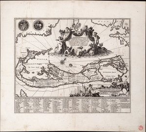 Mappa Aestivarum Insularum, alias Barmudas dictarum - Arnoldus Montanus