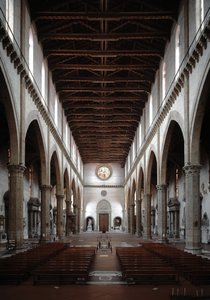 Renaissance : vue intérieure de la basilique Santa Croce projetée par Arnolfo di Cambio
