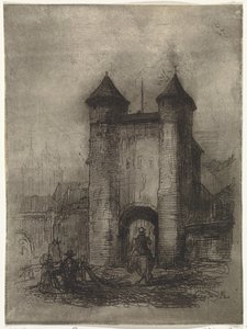 Vue de la Helpoort à Maastricht, vue du côté du champ