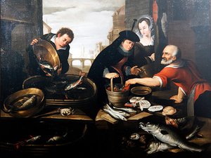 Un étal de vendeur de poissons - Arnout de Muyser