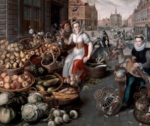 Femme vendant des fruits et légumes, c.1590 - Arnout de Muyser