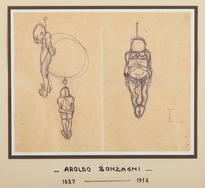 Le pendu (encre de Chine sur papier) - Aroldo Bonzagni