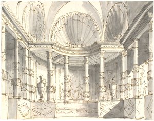 Intérieur avec colonnes