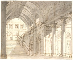Vestibule avec escalier et colonnes - Aron Wallick