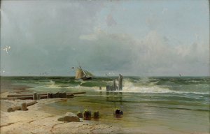 Un voilier près de la plage, 1891 - Arseniy Ivanovich Meshchersky