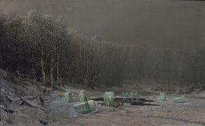 Hiver. Fendage de glace