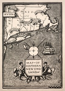Carte du sud de la Nouvelle-Angleterre - Arthur Allen Lewis