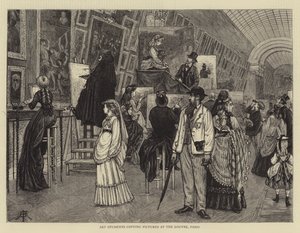 Étudiants en art copiant des tableaux au Louvre, Paris