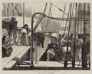 Déchargement de coton à Liverpool - Arthur Boyd Houghton