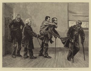 Divertissement de Noël de Notre Artiste, Arrivée des Visiteurs - Arthur Boyd Houghton