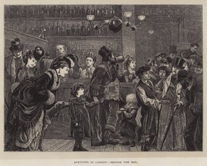 Croquis à Londres, devant le bar
