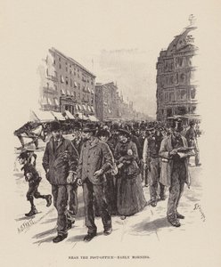 Près du bureau de poste, tôt le matin - Arthur Burdett Frost
