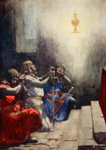 Galahad seul pouvait voir la beauté parfaite du Saint Graal, c.1925 - Arthur C. (after) Michael