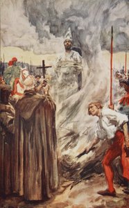 Le bûcher de John Huss le 6 juillet 1415, illustration de 