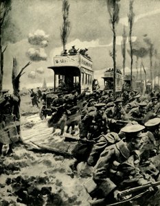 Bus londoniens utilisés pour transporter des troupes au front, Première Guerre mondiale, 1914-1918, vers 1920