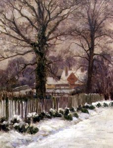 Un chemin enneigé, Radlett, Hertfordshire - Arthur Claude Cooke