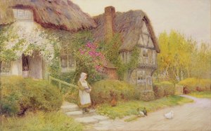 Nourrir les poules - Arthur Claude Strachan