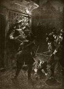 Les partisans du roi Charles II attaquent Sir John Coventry, 1670, illustration de 