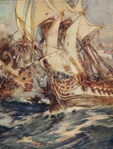 La Méduse brillante, illustration de « Le tambour de Drake et autres chansons de la mer » par Henry Newbolt (1862-1938) pub. 1905