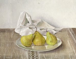 Trois poires sur une assiette, nature morte (1990)