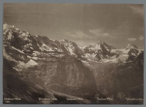 Vue sur le Silberhorn, le Mittaghorn, le Grosshorn, le Breithorn et le Tschingelhorn dans les Alpes bernoises (Panorama de la chaîne de la Jungfrau) - Arthur Gabler