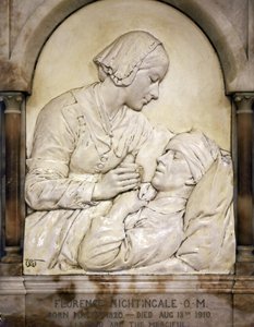 Florence Nightingale réconfortant un homme blessé - Arthur George Walker