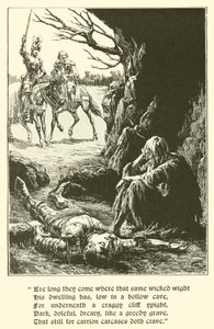 Le chevalier de la Croix Rouge, dans la caverne du désespoir - Arthur George Walker